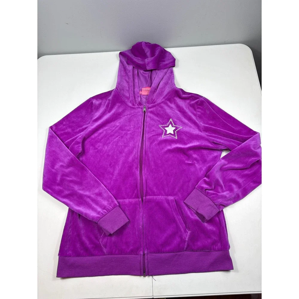 Hard Candy Y2K Purple Velour Tracksuit Set Juniors XL 15-17‎ Rhinestone